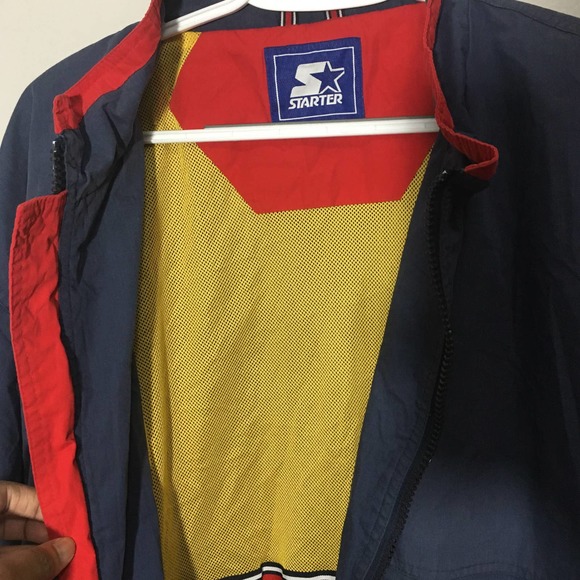 VINTAGE Starter Men's Full Zip Windbreaker Jacket Size Large Blue - Picture 3 of 6